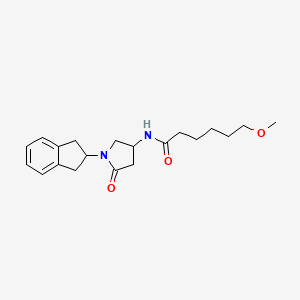 molecular formula C20H28N2O3 B5499358 N-[1-(2,3-dihydro-1H-inden-2-yl)-5-oxopyrrolidin-3-yl]-6-methoxyhexanamide 