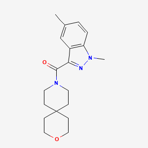 molecular formula C19H25N3O2 B5499387 9-[(1,5-dimethyl-1H-indazol-3-yl)carbonyl]-3-oxa-9-azaspiro[5.5]undecane 