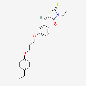molecular formula C23H25NO3S2 B5499432 3-ethyl-5-{3-[3-(4-ethylphenoxy)propoxy]benzylidene}-2-thioxo-1,3-thiazolidin-4-one 