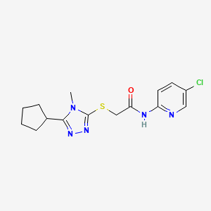 molecular formula C15H18ClN5OS B5499440 N-(5-chloro-2-pyridinyl)-2-[(5-cyclopentyl-4-methyl-4H-1,2,4-triazol-3-yl)thio]acetamide 