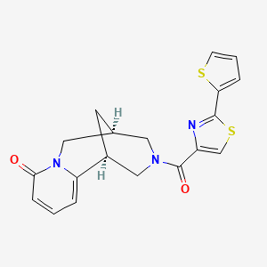 molecular formula C19H17N3O2S2 B5499442 (1S,9R)-11-{[2-(2-thienyl)-1,3-thiazol-4-yl]carbonyl}-7,11-diazatricyclo[7.3.1.0~2,7~]trideca-2,4-dien-6-one 