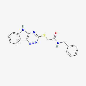molecular formula C18H15N5OS B5499457 N-benzyl-2-(5H-[1,2,4]triazino[5,6-b]indol-3-ylthio)acetamide CAS No. 189686-00-8