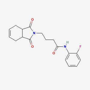 4-(1,3-dioxo-1,3,3a,4,7,7a-hexahydro-2H-isoindol-2-yl)-N-(2-fluorophenyl)butanamide