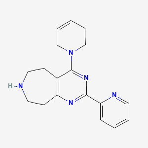 molecular formula C18H21N5 B5499493 4-(3,6-dihydropyridin-1(2H)-yl)-2-pyridin-2-yl-6,7,8,9-tetrahydro-5H-pyrimido[4,5-d]azepine 