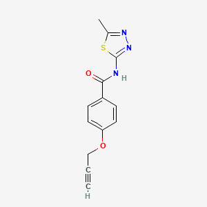 molecular formula C13H11N3O2S B5499530 N-(5-methyl-1,3,4-thiadiazol-2-yl)-4-(2-propyn-1-yloxy)benzamide 