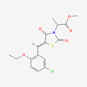 molecular formula C16H16ClNO5S B5499538 methyl 2-[5-(5-chloro-2-ethoxybenzylidene)-2,4-dioxo-1,3-thiazolidin-3-yl]propanoate 