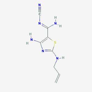 molecular formula C8H10N6S B5499540 2-(allylamino)-4-amino-N'-cyano-1,3-thiazole-5-carboximidamide 