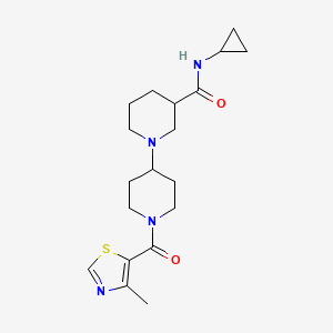 molecular formula C19H28N4O2S B5499547 N-cyclopropyl-1'-[(4-methyl-1,3-thiazol-5-yl)carbonyl]-1,4'-bipiperidine-3-carboxamide 