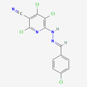 molecular formula C13H6Cl4N4 B5499550 2,4,5-trichloro-6-[2-(4-chlorobenzylidene)hydrazino]nicotinonitrile 