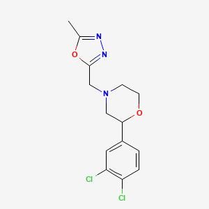 molecular formula C14H15Cl2N3O2 B5499593 2-(3,4-dichlorophenyl)-4-[(5-methyl-1,3,4-oxadiazol-2-yl)methyl]morpholine 
