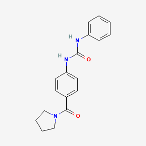 molecular formula C18H19N3O2 B5499599 N-phenyl-N'-[4-(1-pyrrolidinylcarbonyl)phenyl]urea 