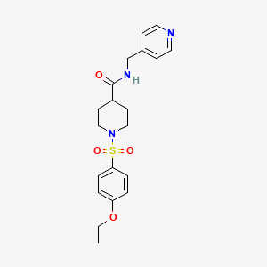 molecular formula C20H25N3O4S B5499607 1-[(4-ethoxyphenyl)sulfonyl]-N-(4-pyridinylmethyl)-4-piperidinecarboxamide 