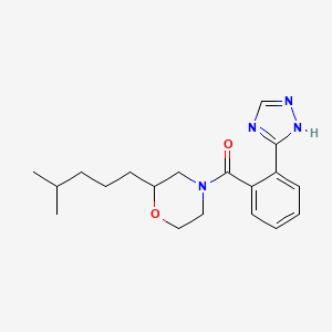 molecular formula C19H26N4O2 B5499615 2-(4-methylpentyl)-4-[2-(1H-1,2,4-triazol-3-yl)benzoyl]morpholine 