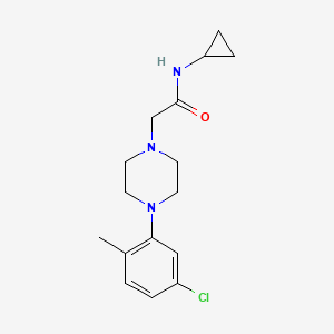molecular formula C16H22ClN3O B5499635 2-[4-(5-chloro-2-methylphenyl)-1-piperazinyl]-N-cyclopropylacetamide 