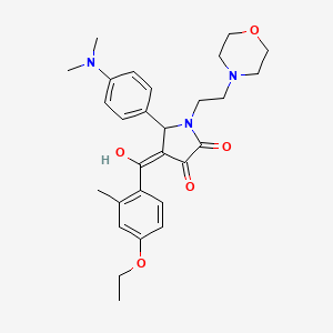 molecular formula C28H35N3O5 B5499645 5-[4-(dimethylamino)phenyl]-4-(4-ethoxy-2-methylbenzoyl)-3-hydroxy-1-[2-(4-morpholinyl)ethyl]-1,5-dihydro-2H-pyrrol-2-one 
