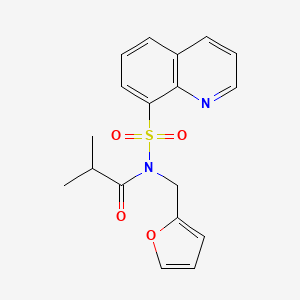 molecular formula C18H18N2O4S B5499649 N-(2-furylmethyl)-2-methyl-N-(8-quinolinylsulfonyl)propanamide 