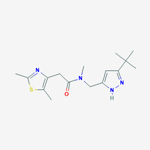 N-[(3-tert-butyl-1H-pyrazol-5-yl)methyl]-2-(2,5-dimethyl-1,3-thiazol-4-yl)-N-methylacetamide