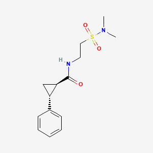 molecular formula C14H20N2O3S B5499670 (1R*,2R*)-N-{2-[(dimethylamino)sulfonyl]ethyl}-2-phenylcyclopropanecarboxamide 