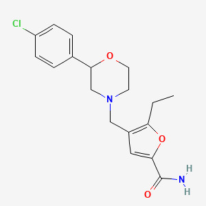 molecular formula C18H21ClN2O3 B5499671 4-{[2-(4-chlorophenyl)morpholin-4-yl]methyl}-5-ethyl-2-furamide 