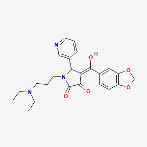 molecular formula C24H27N3O5 B5499692 4-(1,3-benzodioxol-5-ylcarbonyl)-1-[3-(diethylamino)propyl]-3-hydroxy-5-(3-pyridinyl)-1,5-dihydro-2H-pyrrol-2-one 