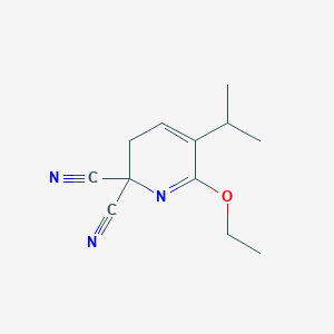 molecular formula C12H15N3O B054997 6-ethoxy-5-propan-2-yl-3H-pyridine-2,2-dicarbonitrile CAS No. 117615-76-6