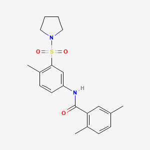 molecular formula C20H24N2O3S B5499701 2,5-dimethyl-N-[4-methyl-3-(1-pyrrolidinylsulfonyl)phenyl]benzamide 