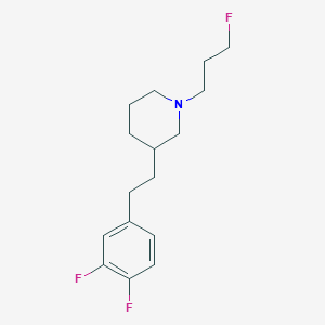 molecular formula C16H22F3N B5499702 3-[2-(3,4-difluorophenyl)ethyl]-1-(3-fluoropropyl)piperidine 