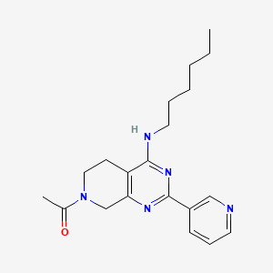 molecular formula C20H27N5O B5499737 7-acetyl-N-hexyl-2-pyridin-3-yl-5,6,7,8-tetrahydropyrido[3,4-d]pyrimidin-4-amine 