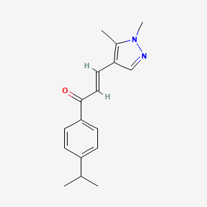 molecular formula C17H20N2O B5499743 3-(1,5-dimethyl-1H-pyrazol-4-yl)-1-(4-isopropylphenyl)-2-propen-1-one 