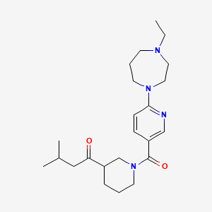 molecular formula C23H36N4O2 B5499756 1-(1-{[6-(4-ethyl-1,4-diazepan-1-yl)pyridin-3-yl]carbonyl}piperidin-3-yl)-3-methylbutan-1-one 