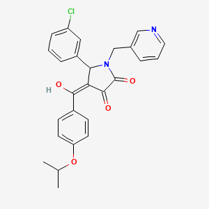 molecular formula C26H23ClN2O4 B5499760 5-(3-chlorophenyl)-3-hydroxy-4-(4-isopropoxybenzoyl)-1-(3-pyridinylmethyl)-1,5-dihydro-2H-pyrrol-2-one 