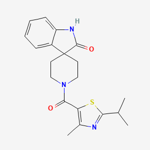 molecular formula C20H23N3O2S B5499768 1'-[(2-isopropyl-4-methyl-1,3-thiazol-5-yl)carbonyl]spiro[indole-3,4'-piperidin]-2(1H)-one 