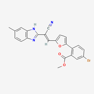 molecular formula C23H16BrN3O3 B5499770 methyl 5-bromo-2-{5-[2-cyano-2-(6-methyl-1H-benzimidazol-2-yl)vinyl]-2-furyl}benzoate 