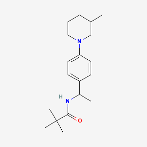 2,2-dimethyl-N-{1-[4-(3-methyl-1-piperidinyl)phenyl]ethyl}propanamide