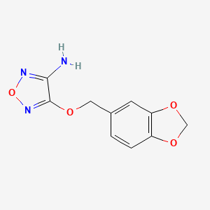 molecular formula C10H9N3O4 B5499812 4-(1,3-benzodioxol-5-ylmethoxy)-1,2,5-oxadiazol-3-amine 