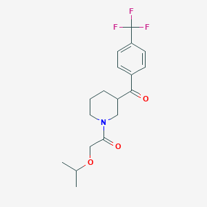 molecular formula C18H22F3NO3 B5499821 [1-(isopropoxyacetyl)piperidin-3-yl][4-(trifluoromethyl)phenyl]methanone 