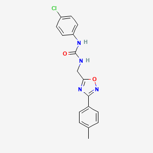 molecular formula C17H15ClN4O2 B5499837 N-(4-chlorophenyl)-N'-{[3-(4-methylphenyl)-1,2,4-oxadiazol-5-yl]methyl}urea 
