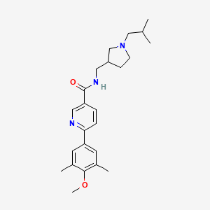 molecular formula C24H33N3O2 B5499841 N-[(1-isobutylpyrrolidin-3-yl)methyl]-6-(4-methoxy-3,5-dimethylphenyl)nicotinamide 