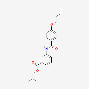 molecular formula C22H27NO4 B5499845 isobutyl 3-[(4-butoxybenzoyl)amino]benzoate 