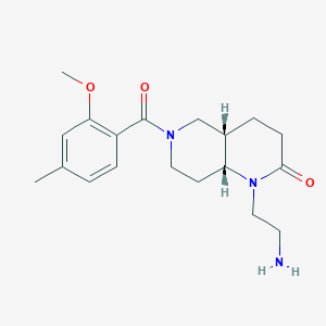 molecular formula C19H27N3O3 B5499850 rel-(4aS,8aR)-1-(2-aminoethyl)-6-(2-methoxy-4-methylbenzoyl)octahydro-1,6-naphthyridin-2(1H)-one hydrochloride 