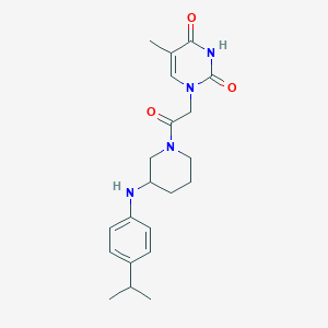 molecular formula C21H28N4O3 B5499853 1-(2-{3-[(4-isopropylphenyl)amino]-1-piperidinyl}-2-oxoethyl)-5-methyl-2,4(1H,3H)-pyrimidinedione 