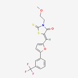 molecular formula C18H14F3NO3S2 B5499876 3-(2-methoxyethyl)-2-thioxo-5-({5-[3-(trifluoromethyl)phenyl]-2-furyl}methylene)-1,3-thiazolidin-4-one 