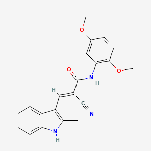molecular formula C21H19N3O3 B5499886 2-cyano-N-(2,5-dimethoxyphenyl)-3-(2-methyl-1H-indol-3-yl)acrylamide 