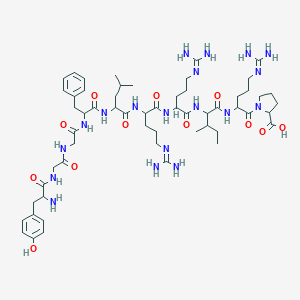 1-[2-[[2-[[2-[[2-[[2-[[2-[[2-[[2-[[2-Amino-3-(4-hydroxyphenyl)propanoyl]amino]acetyl]amino]acetyl]amino]-3-phenylpropanoyl]amino]-4-methylpentanoyl]amino]-5-(diaminomethylideneamino)pentanoyl]amino]-5-(diaminomethylideneamino)pentanoyl]amino]-3-methylpentanoyl]amino]-5-(diaminomethylideneamino)pentanoyl]pyrrolidine-2-carboxylic acid