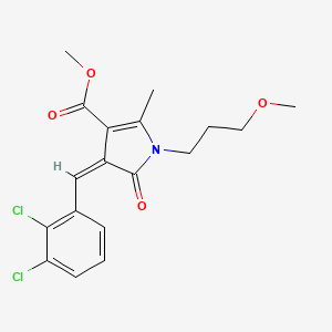 molecular formula C18H19Cl2NO4 B5499897 methyl 4-(2,3-dichlorobenzylidene)-1-(3-methoxypropyl)-2-methyl-5-oxo-4,5-dihydro-1H-pyrrole-3-carboxylate 