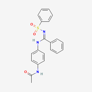 molecular formula C21H19N3O3S B5499910 N-[4-({phenyl[(phenylsulfonyl)imino]methyl}amino)phenyl]acetamide 