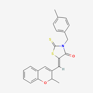 molecular formula C22H19NO2S2 B5499923 3-(4-methylbenzyl)-5-[(2-methyl-2H-chromen-3-yl)methylene]-2-thioxo-1,3-thiazolidin-4-one 