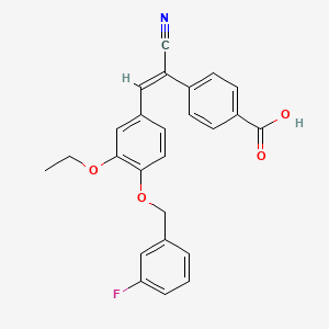 molecular formula C25H20FNO4 B5499934 4-(1-cyano-2-{3-ethoxy-4-[(3-fluorobenzyl)oxy]phenyl}vinyl)benzoic acid 