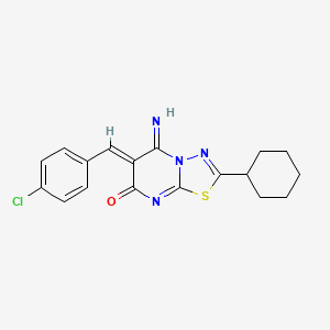 6-(4-chlorobenzylidene)-2-cyclohexyl-5-imino-5,6-dihydro-7H-[1,3,4]thiadiazolo[3,2-a]pyrimidin-7-one