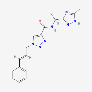 molecular formula C17H19N7O B5499967 N-[1-(5-methyl-1H-1,2,4-triazol-3-yl)ethyl]-1-[(2E)-3-phenyl-2-propen-1-yl]-1H-1,2,3-triazole-4-carboxamide 